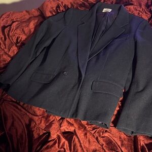 Vintage Black Wool Blend Women's Blazer Jacket by Country Suburbans